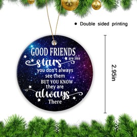 Christmas Ornament 2024 Round Christmas Keepsake Christmas Tree Ornaments 3in - Good Friends are Like Stars Keepsake Ornament