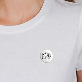 Huuraa Button Be Happy Bee Badge with Cute Motif, Metal