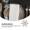 UPKOCH 8 PCS Christmas Napkin Rings, Silver Snowflake Napkin Holders,