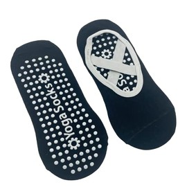 SORTUMOLA Women's Yoga Socks with Grips, Non-Slip Cotton Socks for Pilates, Pure Barre, Ballet, Dance, Barefoot Workout, Fitness 2 Pairs (Black) ET016