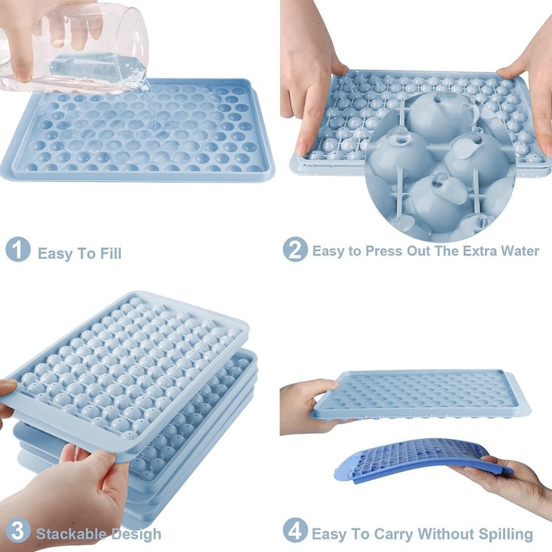 WIBIMEN Mini Ice Cube Trays, Upgraded Small Ice Cube Trays,