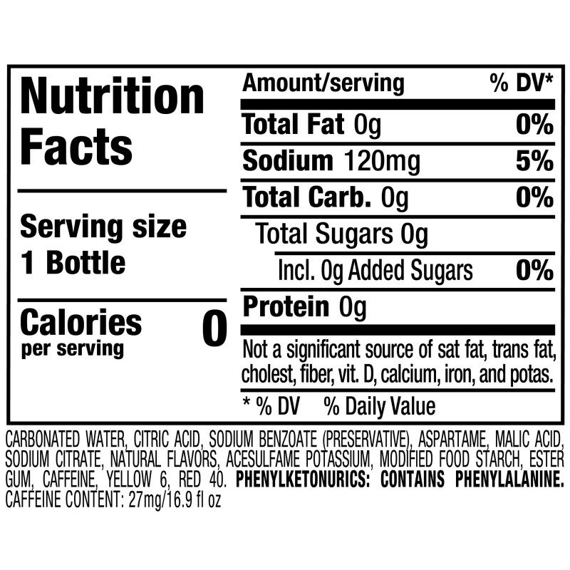 Sunkist Zero Sugar Orange Soda Pop, 16.9 fl oz, 6