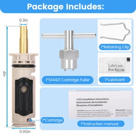 1222 Replacement Cartridge Kit with Removal Tool 104421 for Moen One-Handle Posi Temp Faucets, Replacement Compatible with Moen Tub Shower,Durable Brass