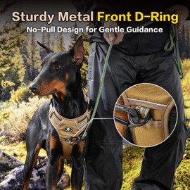 PawsPassion Tactical Dog Harness for Small Dogs, Chew-Proof Metal Hardware, Heavy Duty No Pull Dog Harness, Reflective Strips, Adjusting Ring, MOLLE System, Hook and Loop Panel (Sandstone, S)