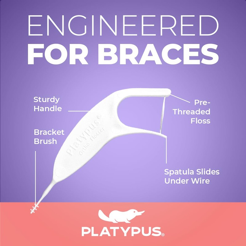 Platypus Orthodontic Flossers for Braces Family Pak - Unique Structure