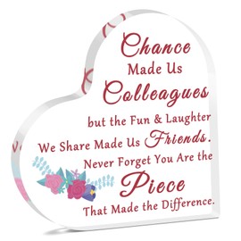 Gifts for Colleague Coworkers Office Desk Decor Funny Colleague Leaving Farewell New Job Gifts Going Away Gift for Friends Boss Lady Job Promotion Gift Farewell Present Heart Shaped Plaque Keepsake