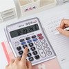 HUIOP Calculators Large Display,Musical Desktop Calculator 12-Digits LCD Display Electronic