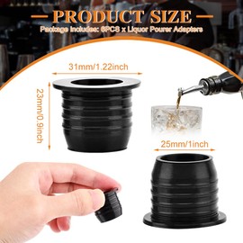 6pcs Liquor Pourer Adapters, 1inch/25mm Liquor Pourer Adapter for Large Olive Oil Bottles and Liquor Bottles, Coverts Liquor or Oil Pourer Spout into a Large Pour Spout