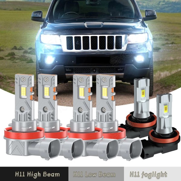 QUAYUB H9 H11 LED Headlight + H11 Fog Light Bulbs