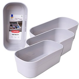 teprovo Curver Infinity System Box Drawer Desk Utensils Container Box Grey Rectangular Set of 4