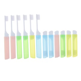 Beavorty 12pcs Portable Folding Toothbrushes Soft Bristles for Travel Random Colors for Oral Care and Braces Compact Design for Daily Use and Go Hygiene