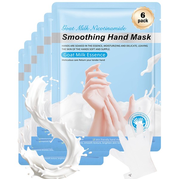 Hand Mask Set-6 Pairs Goat Milk Moisturizing Hand Mask, Nourish