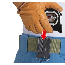 TAJIMA GS-Lock Tape Measure - 16ft/5m x 1in Tape Measure with Compatible Clip & Dual Magnetic Power - GS-SC16/5MBW