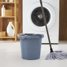 Rotho Daily Bucket, Plastic (PP Recycled), Blue, 10 L, (32 x 29 x 27.5 cm)