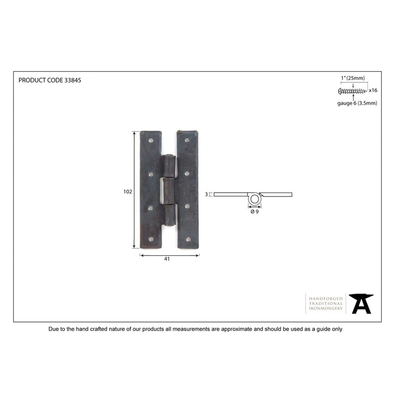 From The Anvil Beeswax 4 Inch H Hinge (Pair)