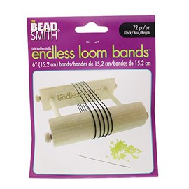 Deb Moffett-Hallâs Endless Loom Bands, 6 Inches Diameter, Pack of 72 Pieces, Black Color, Use with The Endless Loom