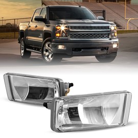 AUTOFREE - Luz antiniebla para Chevy Silverado 1500 2500 3500 08-14 Avalanche 07-13 Suburban Tahoe/GMC 07-14 Sierra 07-15 Yukon w/Off-Road Pkg 10-14 solo con bombillas PS 12V 24W lámpara antiniebla -