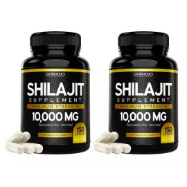 Dorado Pure Shilajit 10000mg 2X150Caps Asphaltum Naturally Occurring Fulvic Acid NonGMO