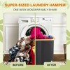 Bathola 145L Laundry Hamper with Lid, 3-Compartment Foldable Laundry Basket