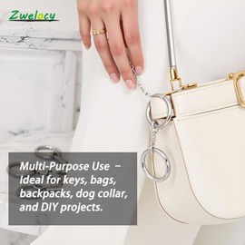 4PCS Stainless Steel Spring O Rings (Silver, 3/4 inch), Round Metal Ring Buckles, Solid Welded Metal Loop for Dog Collars, Macrame, Hanging Strap Slings,Snap Clip Key Rings