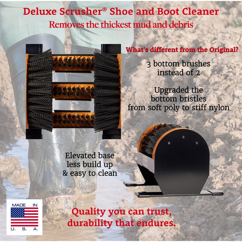 Scrusher - Deluxe Shoe & Boot Cleaner Brush Outdoor Heavy