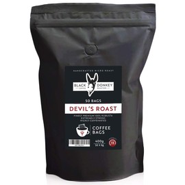 Devil's Roast | Extra-Strong Highly Caffeinated Bold Coffee | 50 Coffee Bags | Premium Robusta by Black Donkey Coffee Roasters