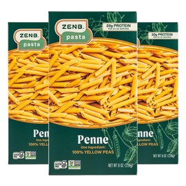 ZENB Plant Based Penne Pasta - Made From 100% Yellow Peas, Gluten Free, Non-GMO & Vegan, 20g Protein & 12g Fiber In Every Serving - (Pack of 3)