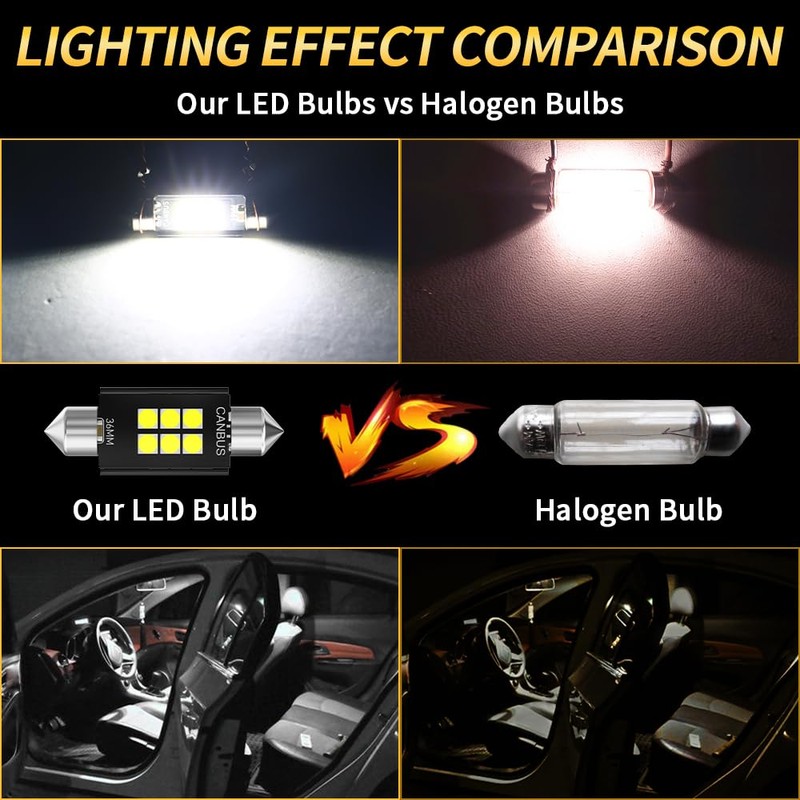YaaGoo Car Interior Lights 3030 6 SMD 300LM 6000K DC