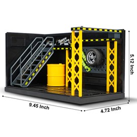 Gilumza Display Case DIY Simulation Scenario Die-cast Model with LED Light, Garage Scene Model for Motorcycle Toy Car Toys Collectibles Assemble (9x4x5inch)