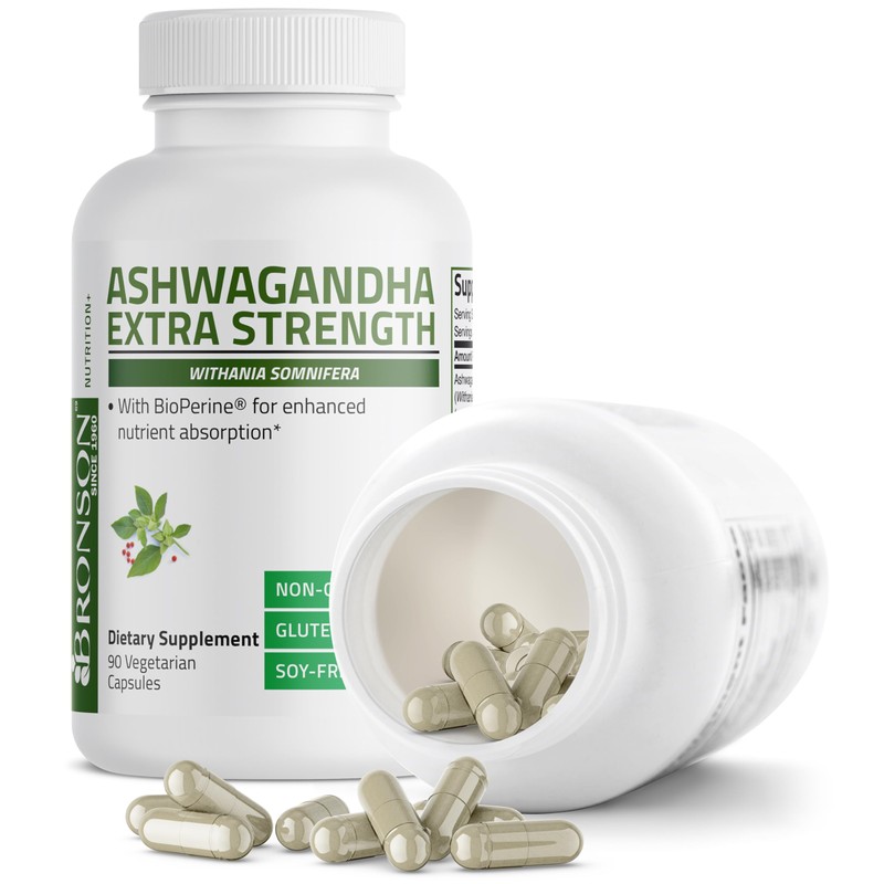Bronson Ashwagandha Extra Strength Stress & Mood Support with BioPerine
