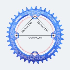 DJC Bike Chainring 104mm BCD Round/Oval MTB 104BCD 7/8/9/10/11/12 speed Narrow Wide Tooth Aluminum 7075 Super Lightweight 30T 32T 34T 36T 38T 40 42 DH XC Trail Fat Bike ebike (4# Round Golden, 32T)