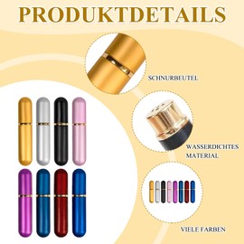 8 Pcs Riechstifte für Ätherische Öle Riechstift Inhalierstift Riechstäbchen Riechtraining Set Naseninhalator Mit 8 Stab Kompaktes Design für Die Nasenhöhle, Wiederverwendbar