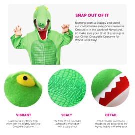 Tick Tock Crocodile Fancy Dress - X-Large Kids Costume + Separate Crocodile Hood For World Book Day/Book Week & TV & Movies Character Costume