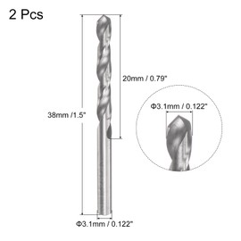 sourcing map Pack of 2 Solid Carbide Drill Bits Spiral Drill High Performance Drill Bit Ultra Hard 3.1 mm C2/K20