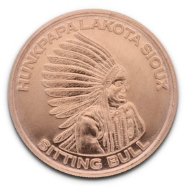 Private Mint 1 oz (AVDP) .999 Fine Copper Hunkpapa Lakota Sioux - Sitting Bull