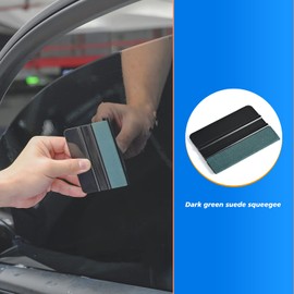 EHDIS Pack of 7 Foiling Tool, Car Foiling Set, Vinyl Wraps Tool, Window Tinting Vinyl Wrap Tools, Felt Squeegee Cutter Knife with 10 Blades Squeegee for Car Wrapping Film (Black)