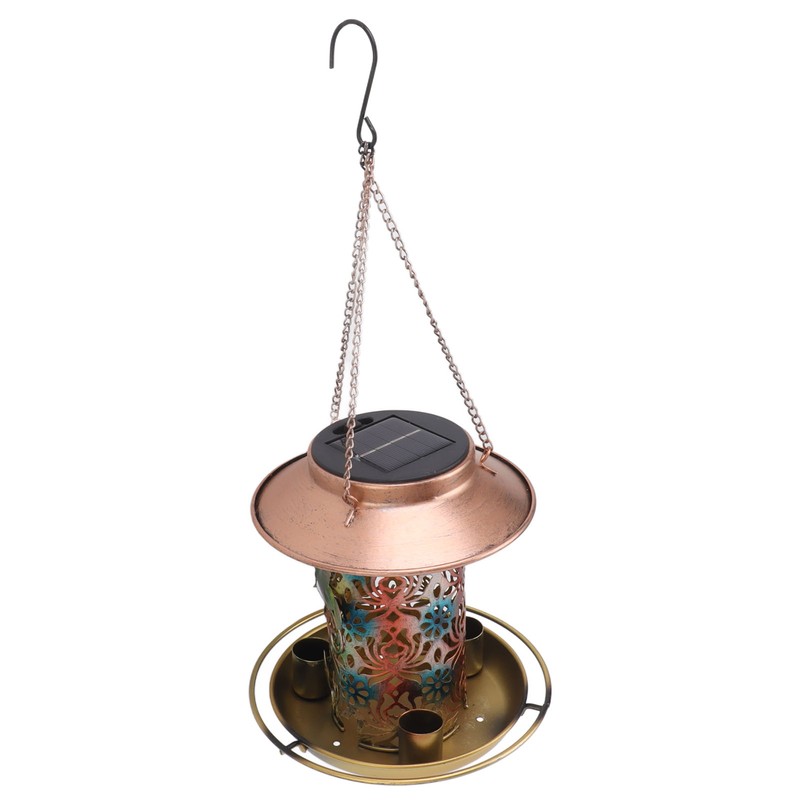 Solar Bird Feeder for Outdoors Hanging Exquisite Hollow Pattern Waterproof