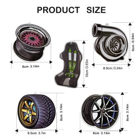 5Pcs Car Air Freshener Incense Chips Scented Ornament Car Auto Parts Turbo Brake Hub Fragrance Hanging Slice, Car Diffuser Ornament Essential Pendant Gift for Car Interior Accessories Home Decor