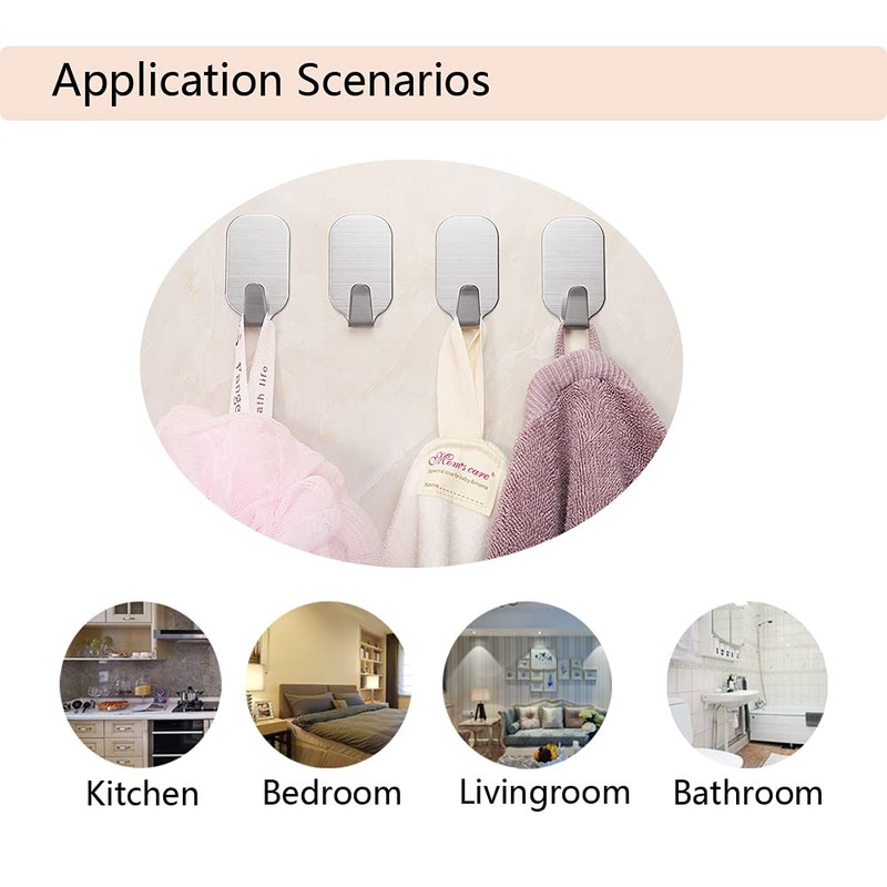 Kiemeu Small Self Adhesive Hooks for Hanging Heavy Duty Stick
