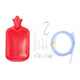 Hsthe Sea Enema Kit 2000ml Capacity Enema Rubber Enema Bag Home Enema Kit for Colon Detoxification Cleansing Rinse (Red)