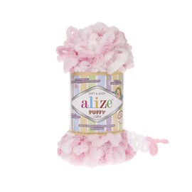 Alize Puffy Color Garn für Babydecke, 5 Knäuel, 500 g, 50 m, 100 % Micropolyester, weiches Garn, Babydecke, Garn, Handstrickgarn, Super Chunky Bulky Woven Worested Garn (5863)