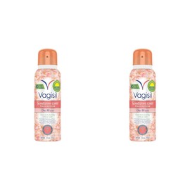 Vagisil Scentsitive Scents Feminine Dry Wash Deodorant Spray for Women, Gynecologist Tested, Paraben Free, Peach Blossom, 2.6 Ounce (Pack of 2)