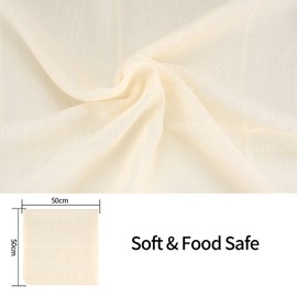 Cheese Cloth Straining Cloth Reusable 50 x 50 cm Cheese Cloth Washable Filter Cloth Nut Milk Bag Unbleached for Food Cheese Tofu Milk Fruit Cheese Making Pack of 4