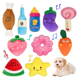 Hreaiaps H01 Dog Toy, 10-Piece Set, Dog Chew Toy, Sound, Plush, Cute, Relieves Lack of Exercise, Stress Relief, Funny, Clean, Safe, Durable, Dogs, Cats, Toothpaste, Toss Toy, Pet Toy, Puppies, Small and Medium Dogs, Washable