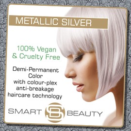 Smart Beauty | Metallic Silver Permanent Hair Dye |Professional Salon Quality Hair Colour | With Smart Plex Anti-breakage Technology which protects and strengthens hair during hair colouring