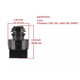 H&H bros For Polaris RZR XP 1000 Ignition Key Switch 2017-2023 / 4 Position 6 Pin Switch
