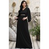 KOH KOH Plus Size Womens Long V-Neck Half Batwing Dolman
