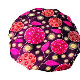 2Chique Boutique Women's African Ankara Print Satin Bonnet Multi Color Patterns (Purple/Multi, Regular)