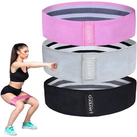 JAYEFO RESISTANCE BANDS - SET of 3 Exercise Bands for Women & Men Fitness Equipment for Home Gym Pilates Yoga Workout, Heavy Duty Exercise Bands | (PINK, GRAY, BLACK)