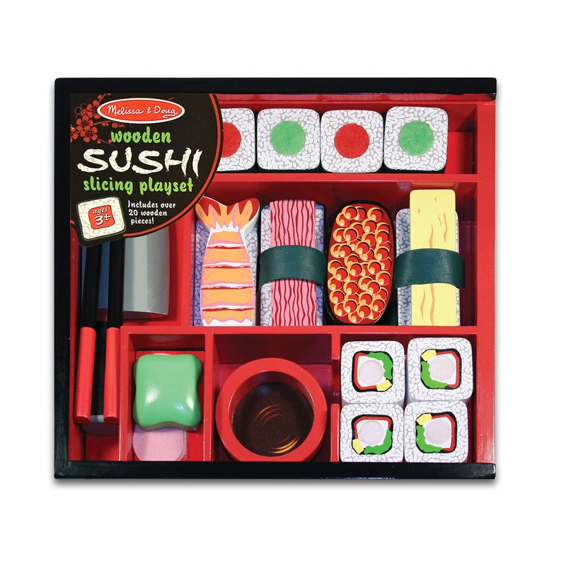 Melissa & Doug Sushi Slicing Wooden Play Food Set